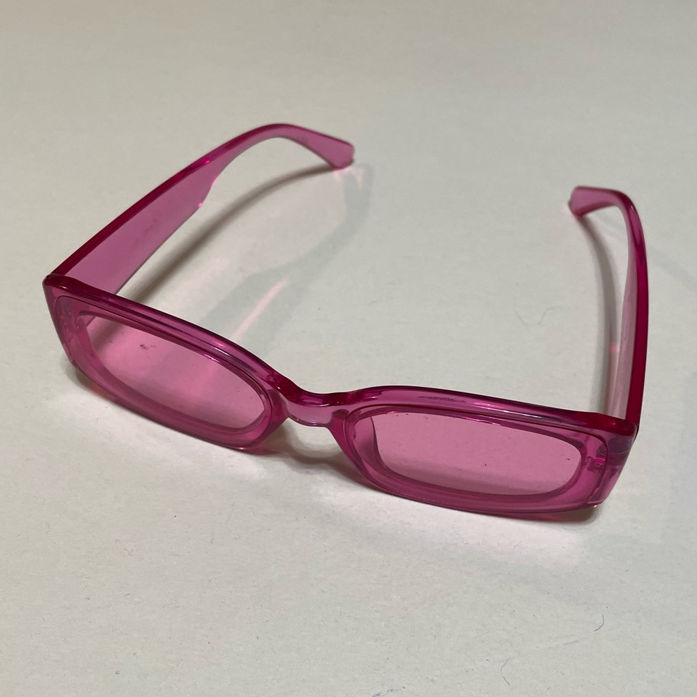 Pink Rectangular Sunglasses - Picture 3 of 5